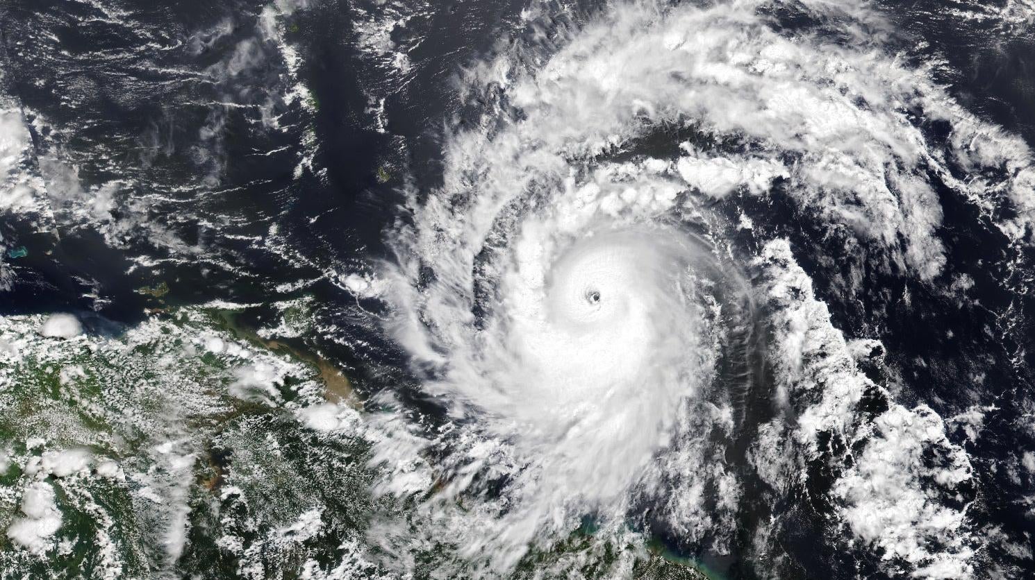 Hurricane Beryl over the Caribbean.